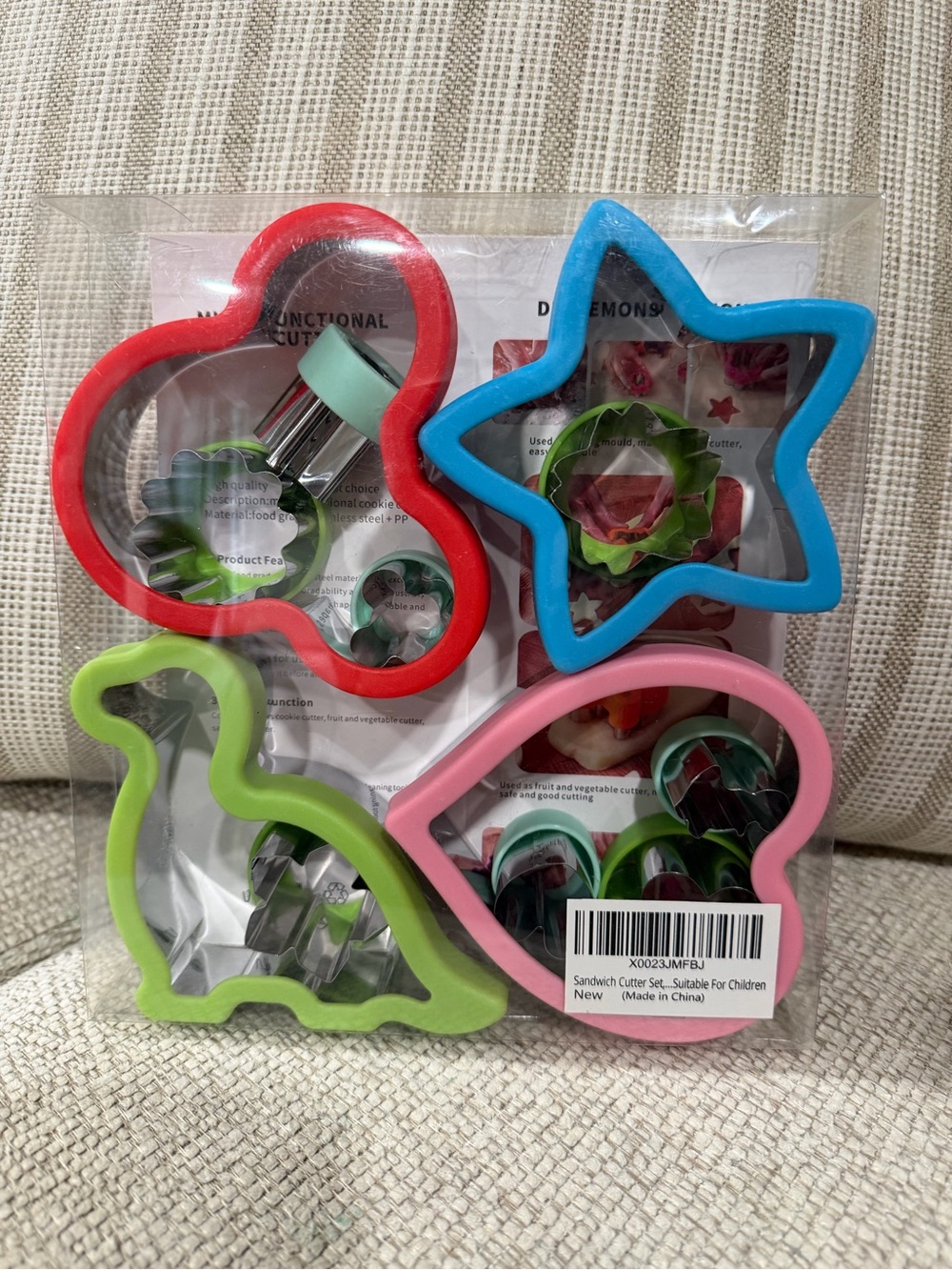 Assorted Shape Sandwich & Cookie Cutters - Red Blue Green Pink